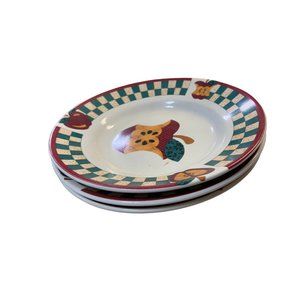 Tabletops Unlimited A is For Apple 8 in rim Soup bowl Set of 3